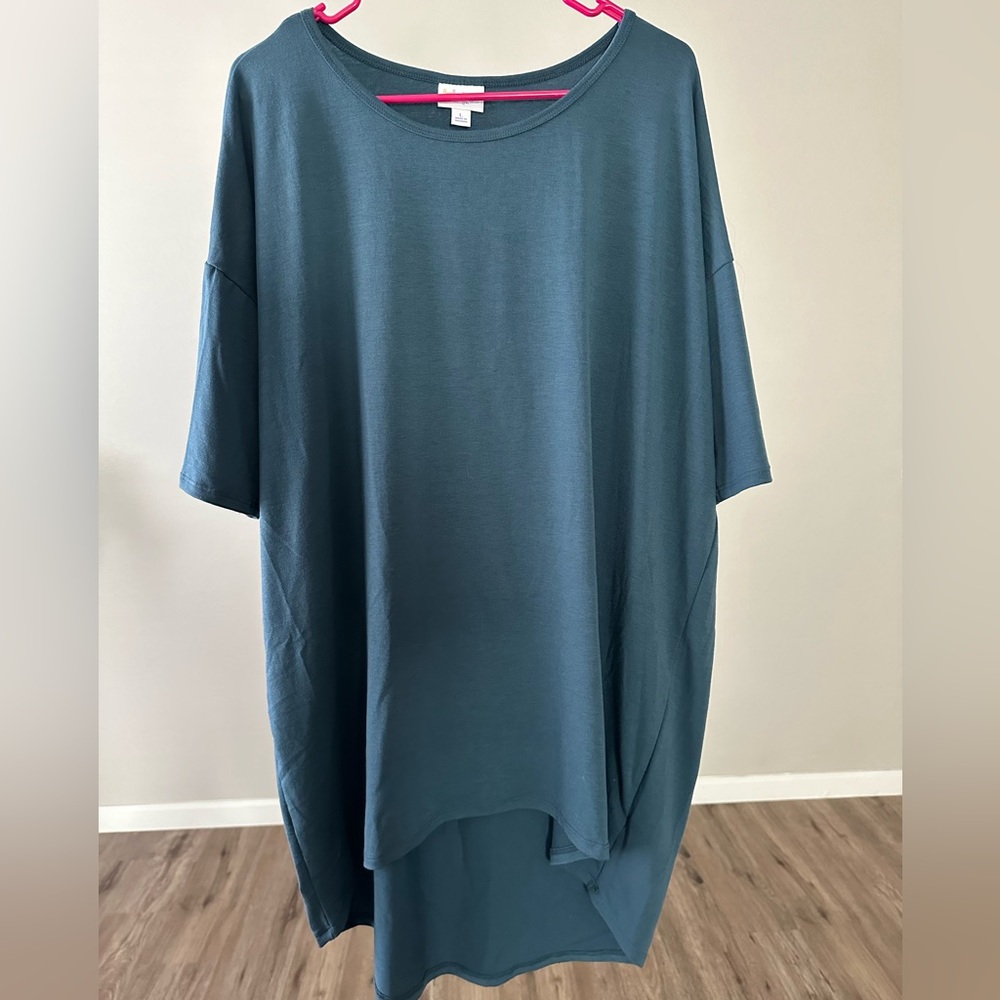 LULA ROE SIZE L LARGE TUNIC TOP BLOUSE BLUE pus size